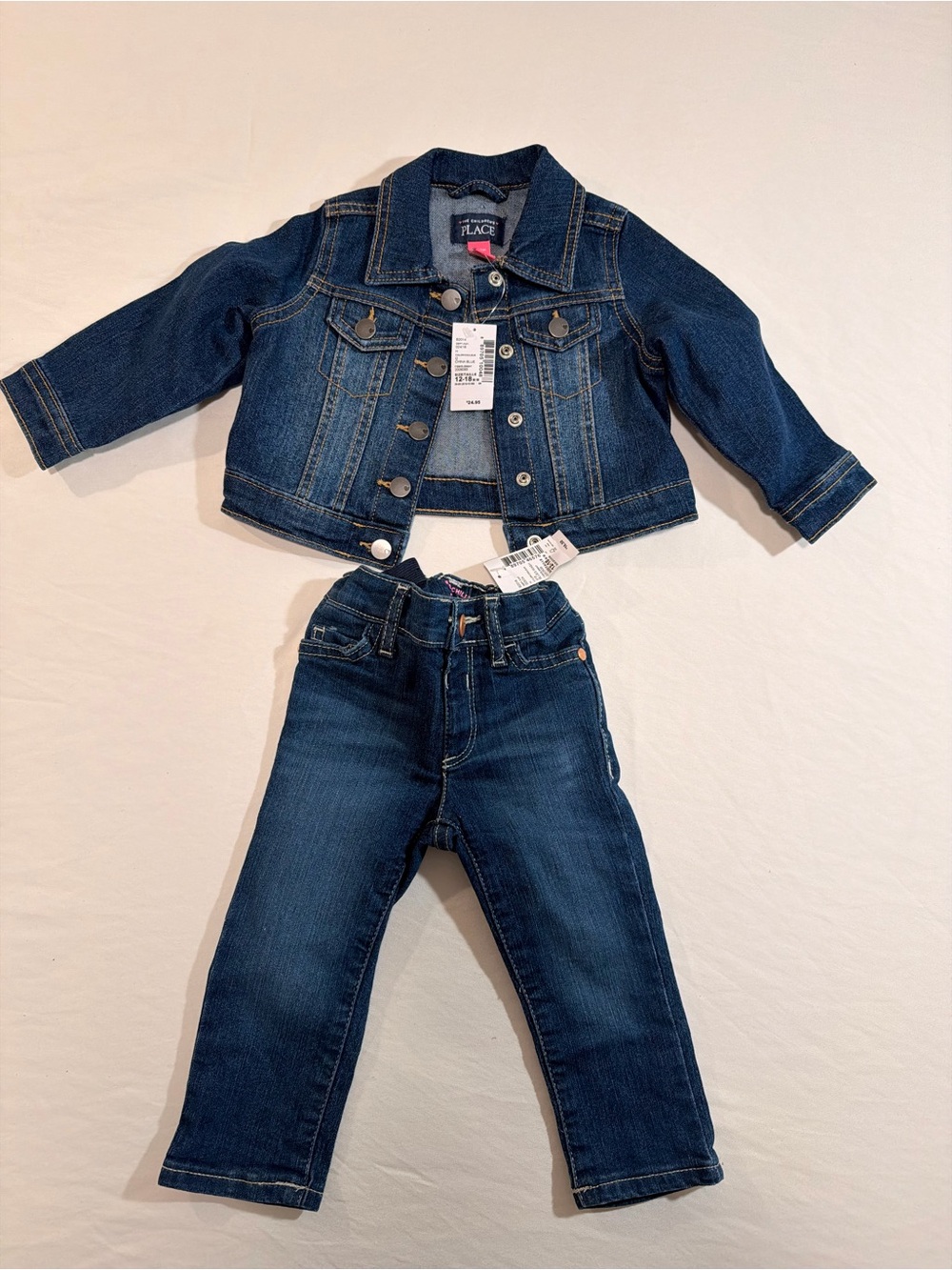The Children's Place Toddler Dark Blue Denim Jacket and Jeans.